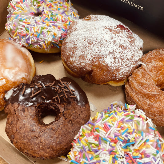 Box of handcrafted doughnuts st. catharines bakery